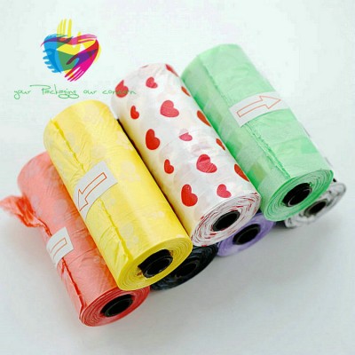 bio degradable custom made plastic bag pet waste bag on bundle