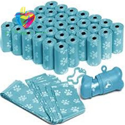 Customs plastic pet poop bag with dispenser gift packing set