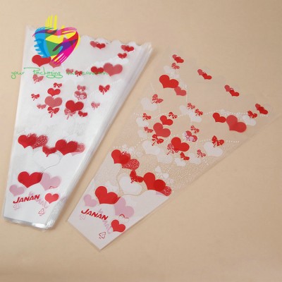 Yiwu color imprineted color high transparence flower wrapping sleeve